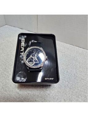 Men's Sparq Beat NBA Wizards Black Silver Watch One Size